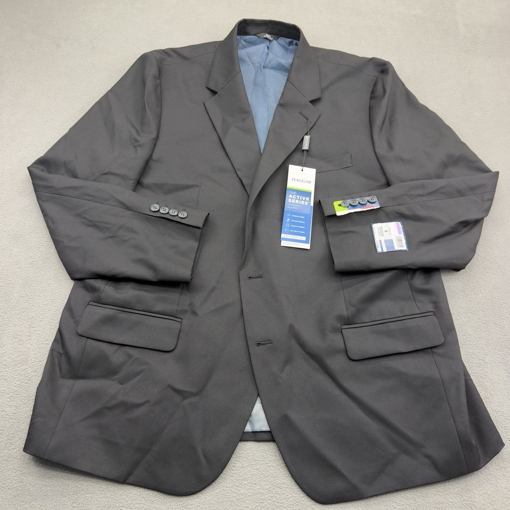 Haggar Active Series Blazer Mens 50R Tailored Fit Flex Stretch Cooling FLAW READ